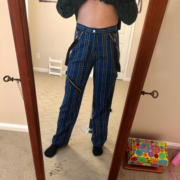 💕SOLD💕Vintage Morbid Threads plaid bondage pants - Picture 3 of 6